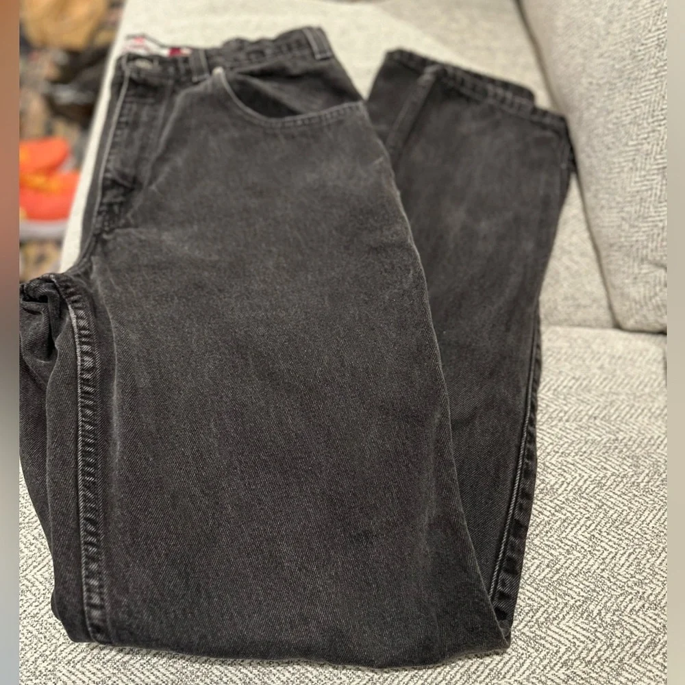 VINTAGE MENS 90’s LEVIS‎ 545 LOOSE FIT MARBLED BLACK ZIP FLY JEANS SZ 32x38